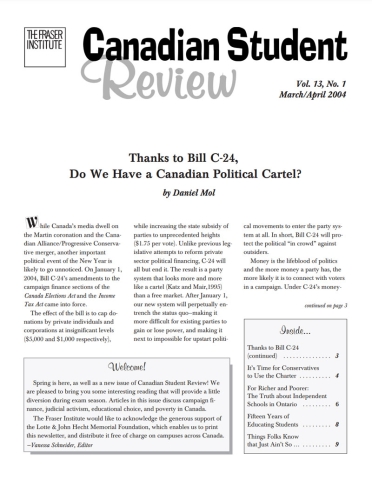 Canadian Student Review: Spring 2004