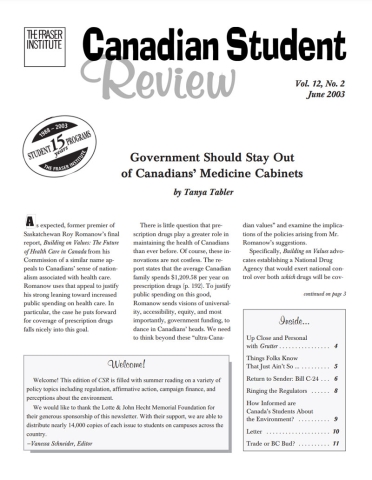 Canadian Student Review: Summer 2003