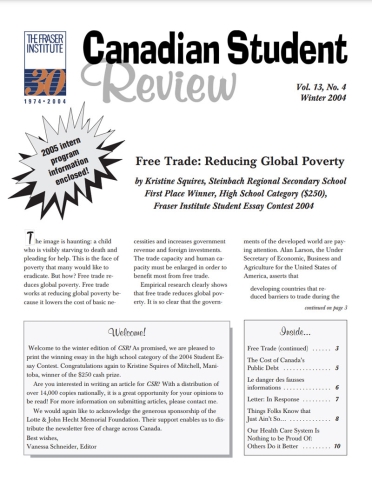 Canadian Student Review: Winter 2004